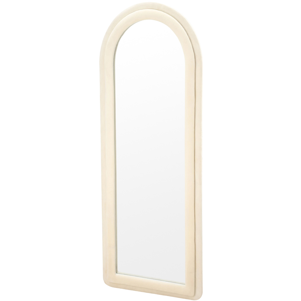 Living and Home Beige Velvet Frame Wall Mount Full Length Mirror 160 x 60cm Image 3