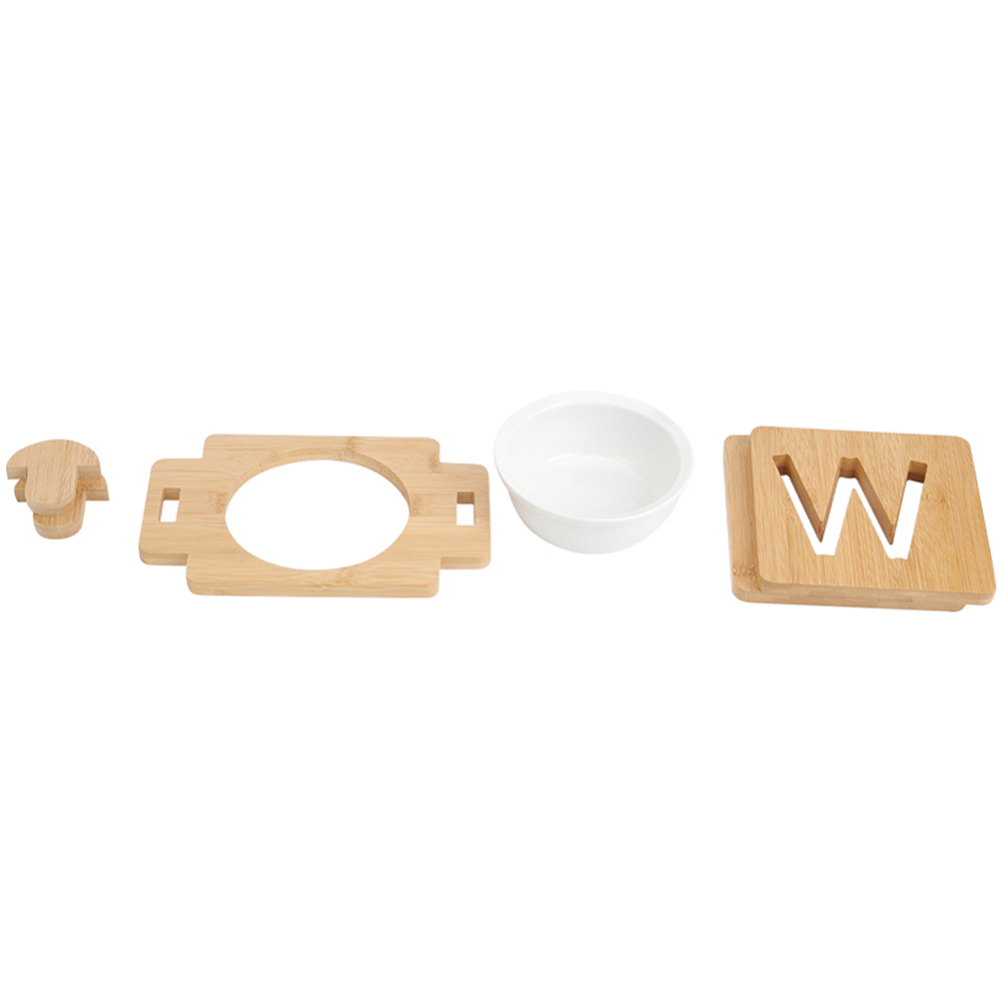 H&O Direct Single Bowl Height Adjustable Bamboo Pet Feeder Image 4