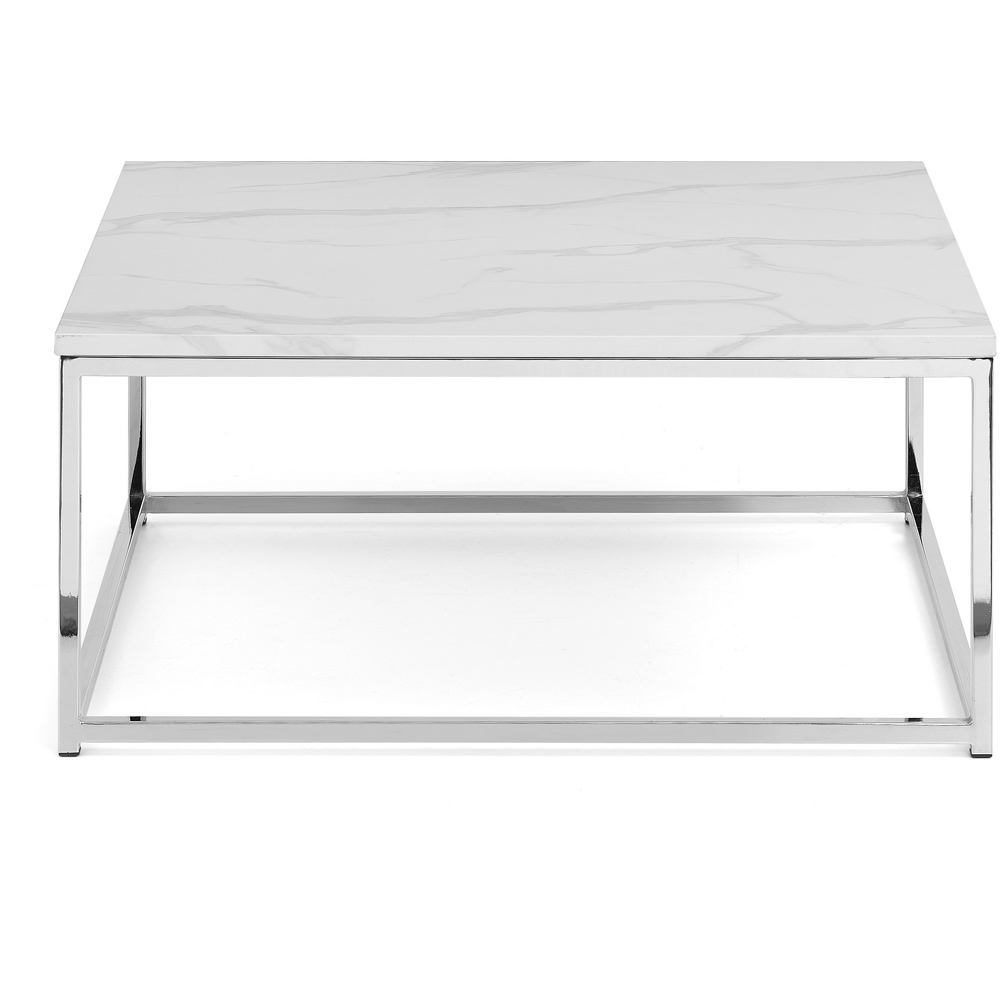 Julian Bowen Scala Chrome and White Marble Top Coffee Table Image 3