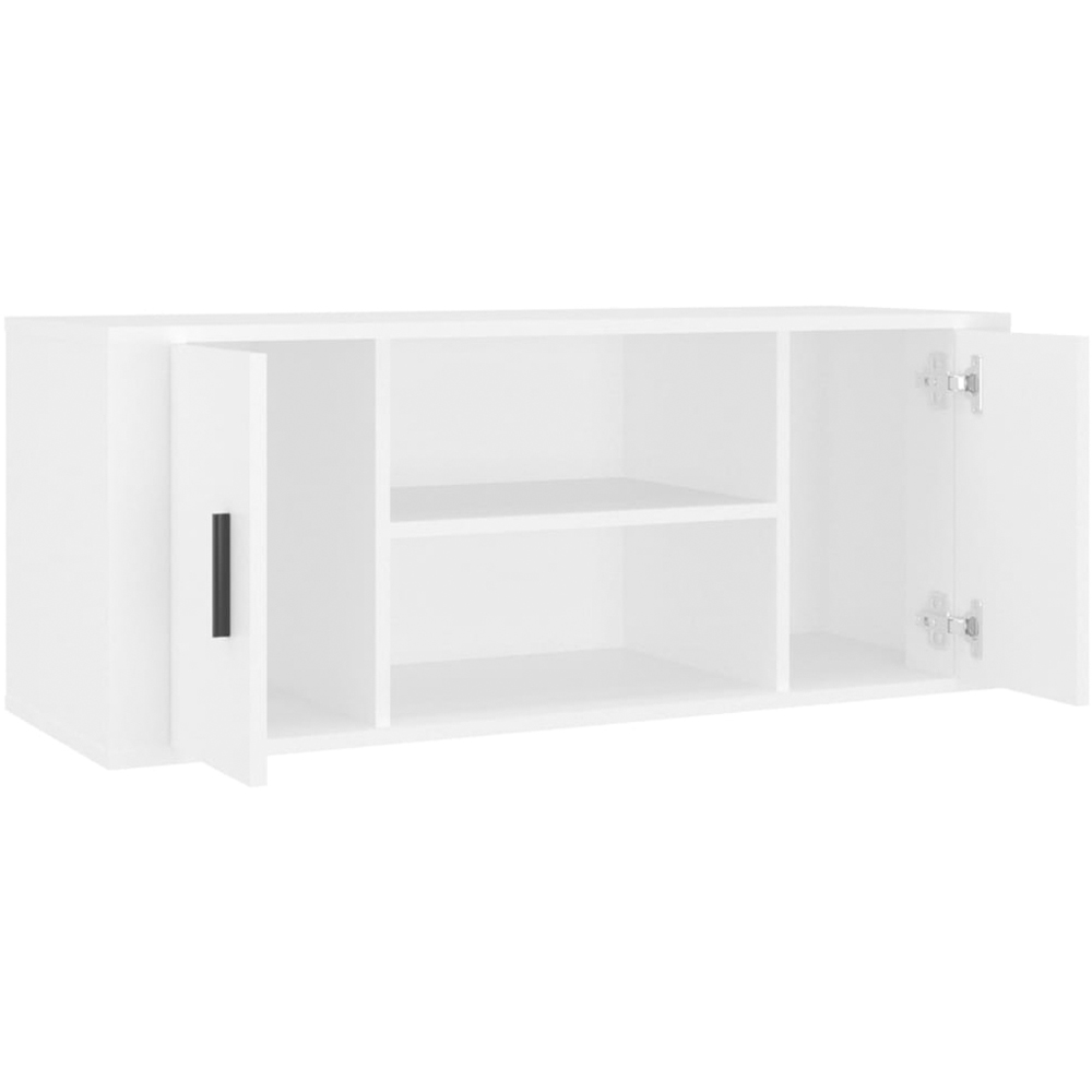 vidaXL 2 Door 2 Shelf White TV Cabinet Image 6