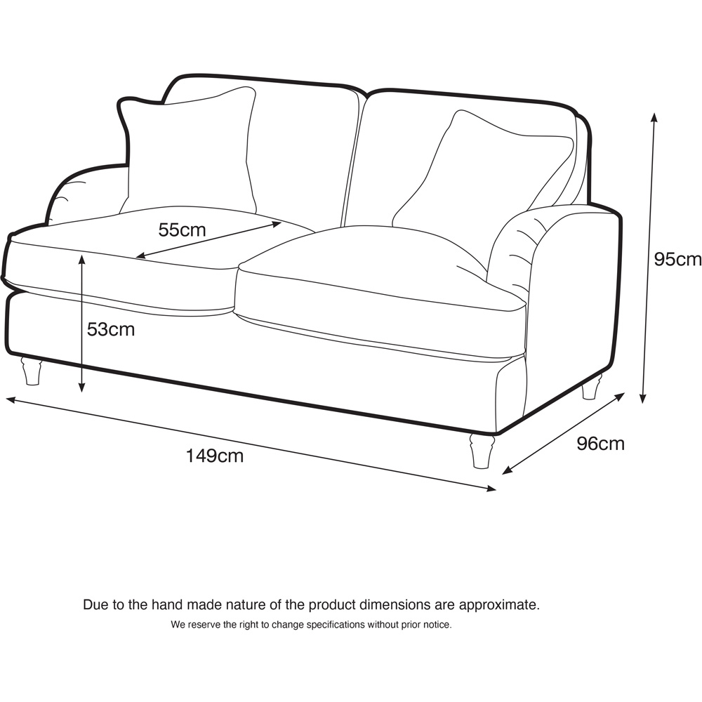 The Vienna 2 Seater Apricot Sofa Image 8