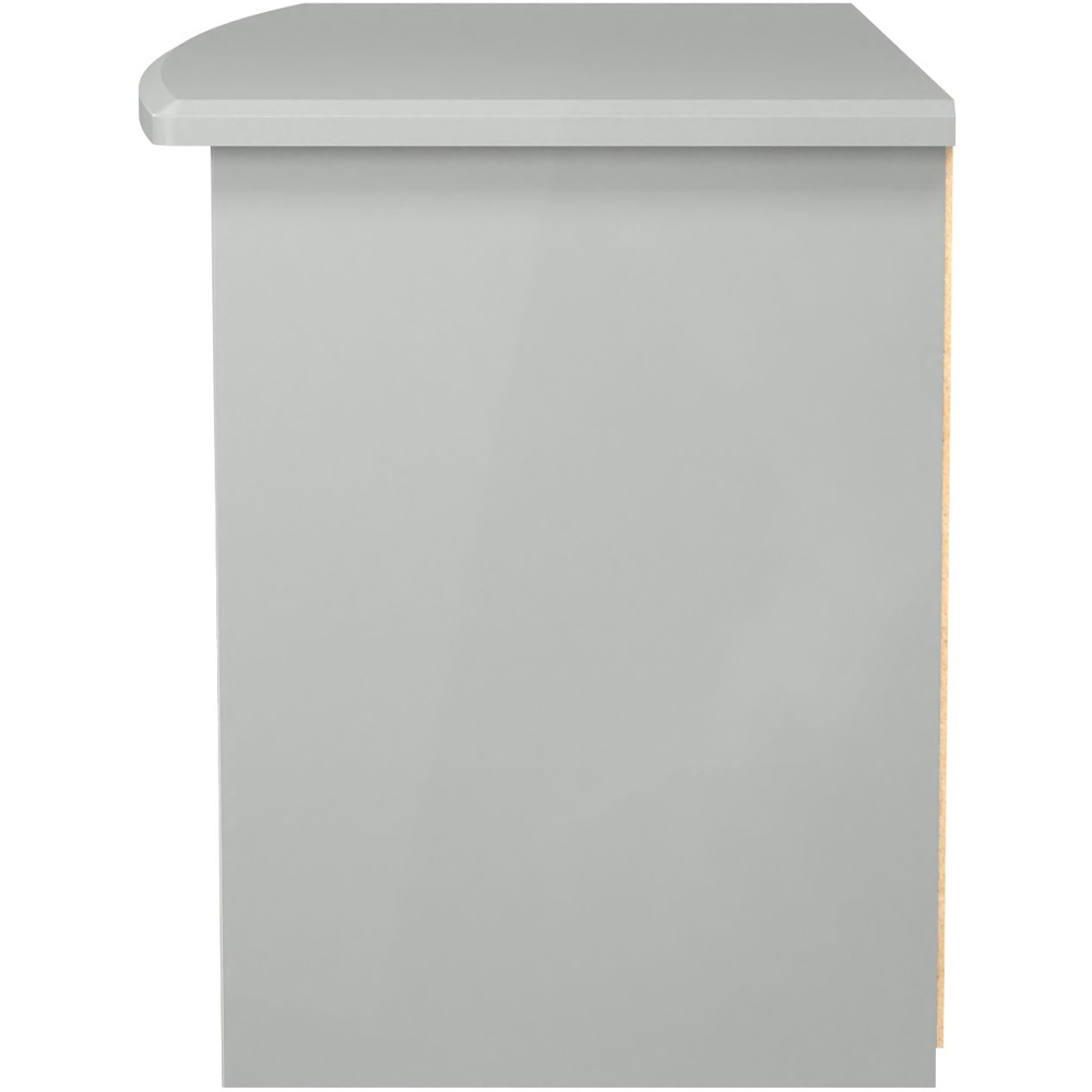 Crowndale Camden Single Drawer 5 Shelf Grey Gloss and Dusk Grey Low Corner TV Unit Ready Assembled Image 3