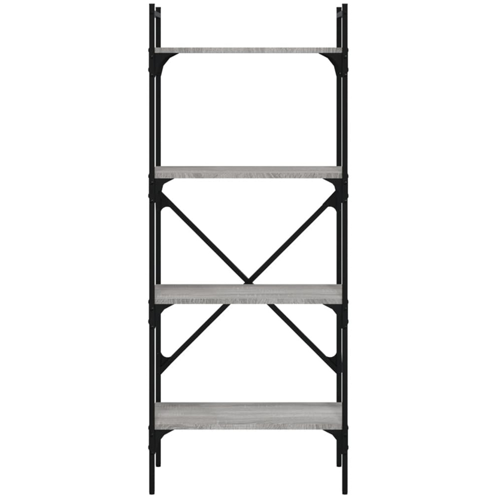 vidaXL 4 Shelf Grey Sonoma Industrial Style Bookcase Image 4