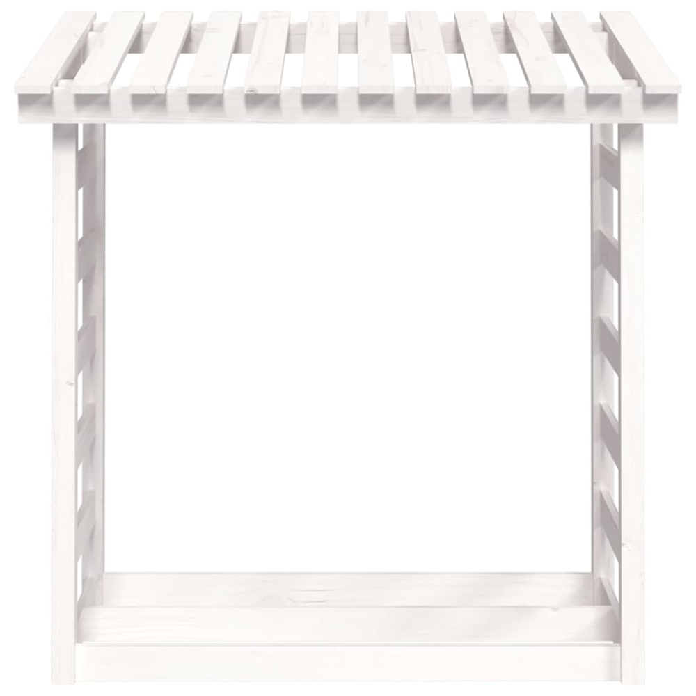 vidaXL White Pine Wood Firewood Log Holder 110 x 108 x 64.5cm Image 4