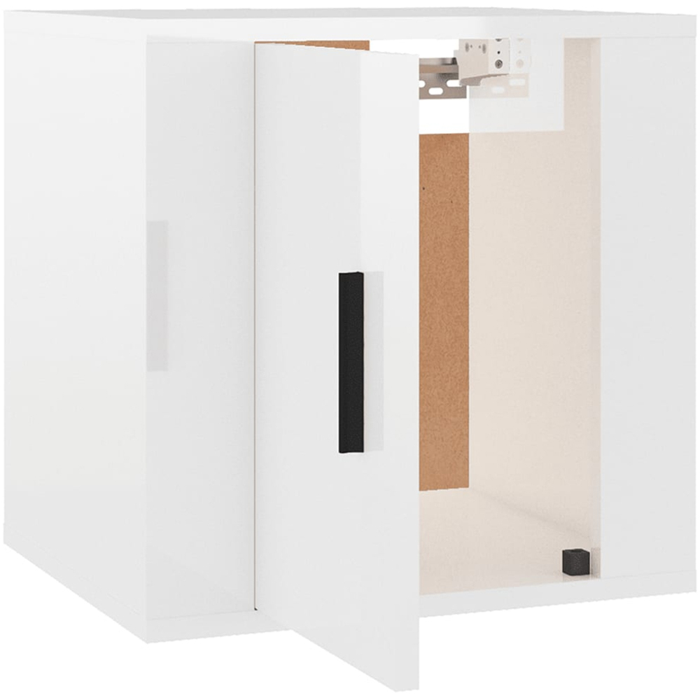 vidaXL Single Door High Gloss White Wall Mounted TV Cabinet Image 7