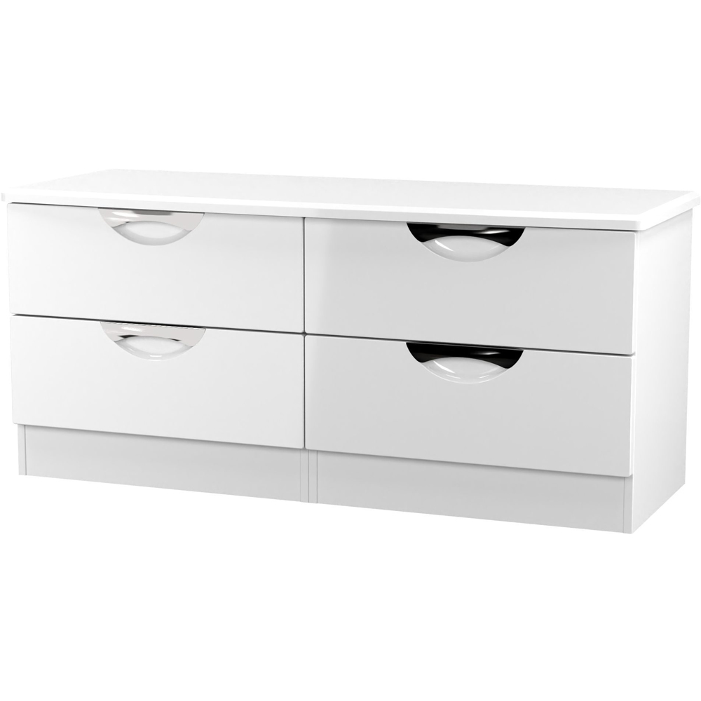 Crowndale Camden 4 Drawer White Gloss and White Bed Box Ready Assembled Image 3