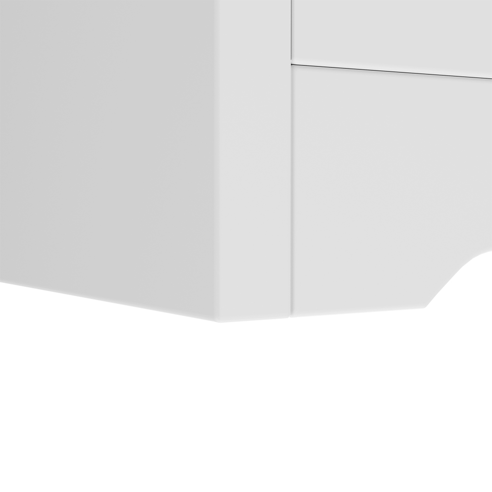 Living and Home 3 Drawer Warm White Modern Bedside Table Image 6