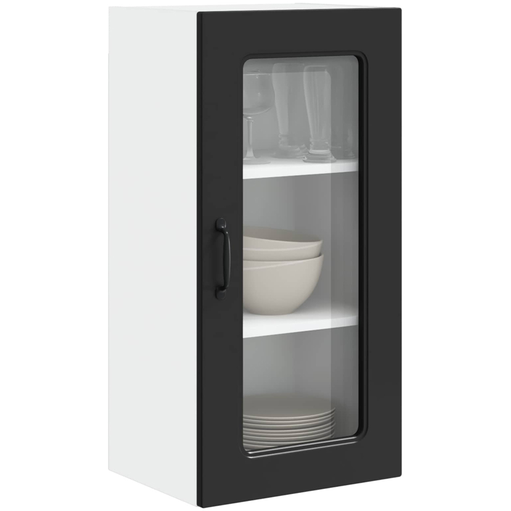 vidaXL Kalmar Single Door Black Wall Kitchen Cabinet 2 Pack Image 3