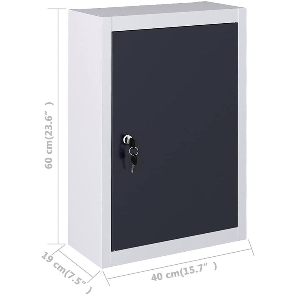 Wallplus Grey and Black Metal Industrial Style Wall Mounted Tool Cabinet Image 6