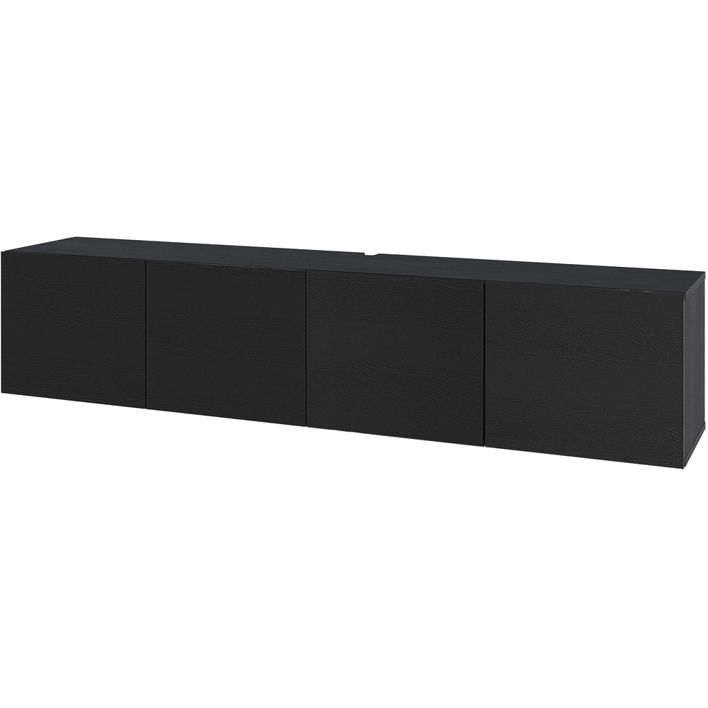 Decortie Combe 4 Door Black Wood Wall-Mounted TV Unit Image 2