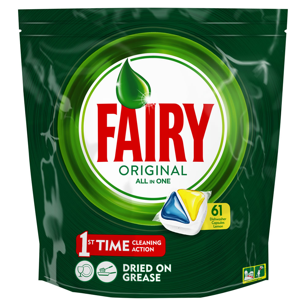 Fairy Original All in One Lemon Dishwasher Tablets  61 pack Image