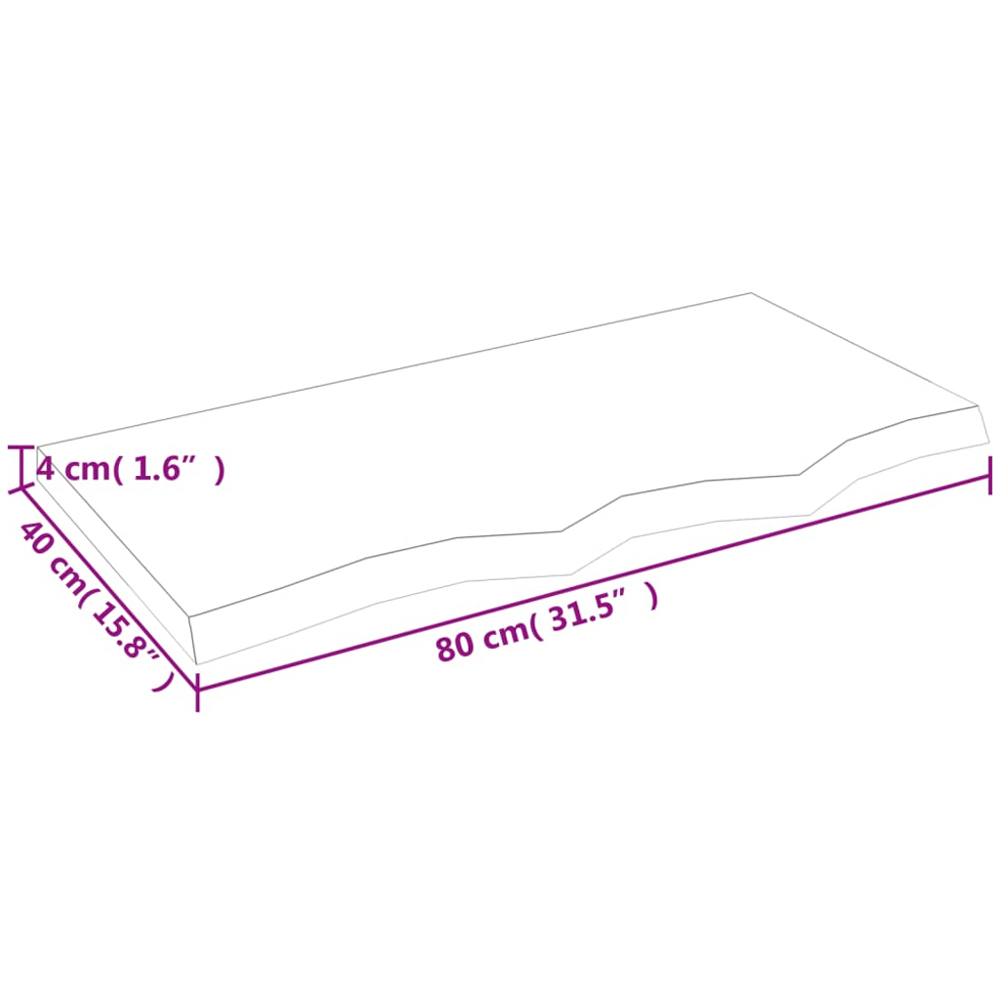 vidaXL 80cm Natural Brown Floating Wall Shelf Image 5