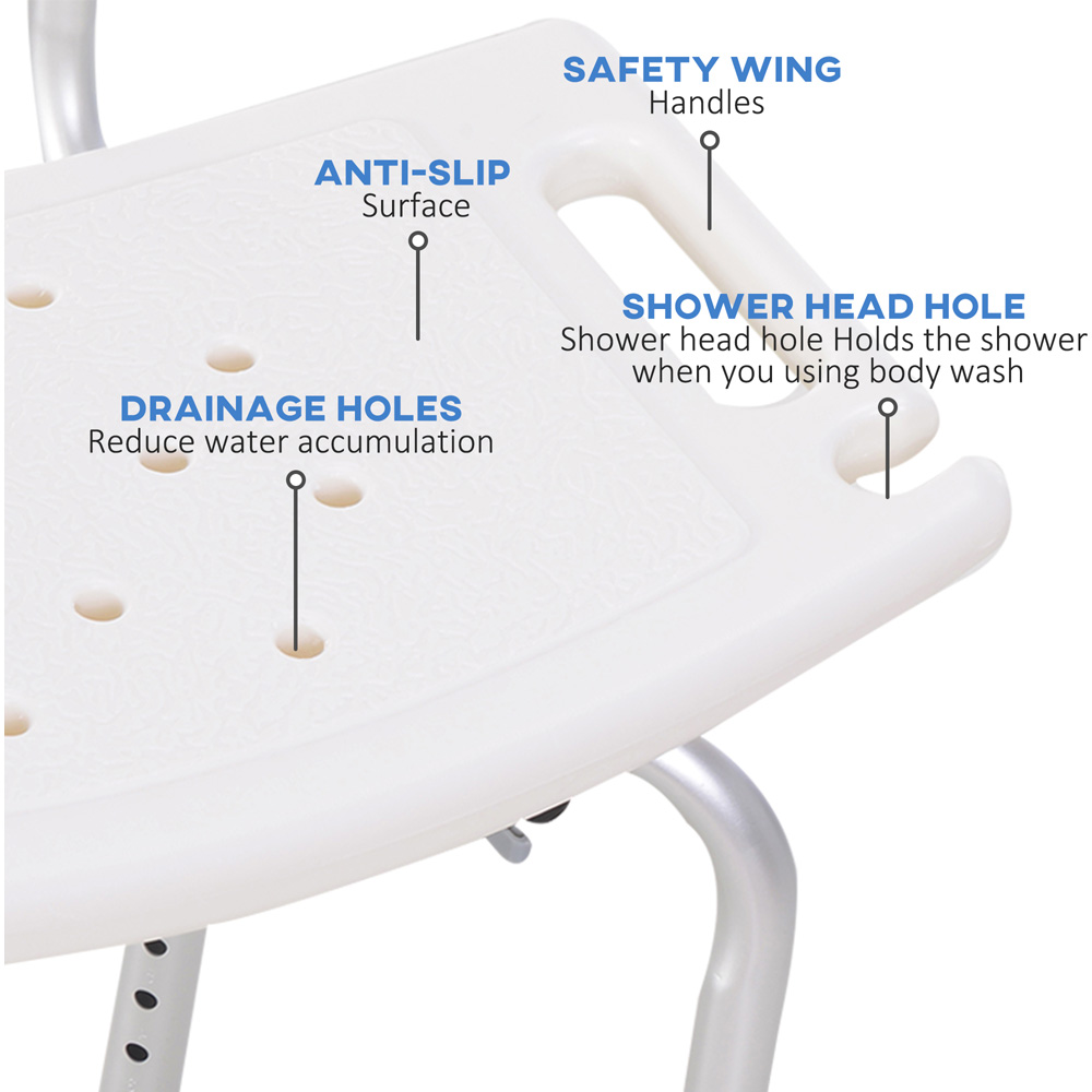 Portland Height Adjustable Aluminium Shower Chair Image 6