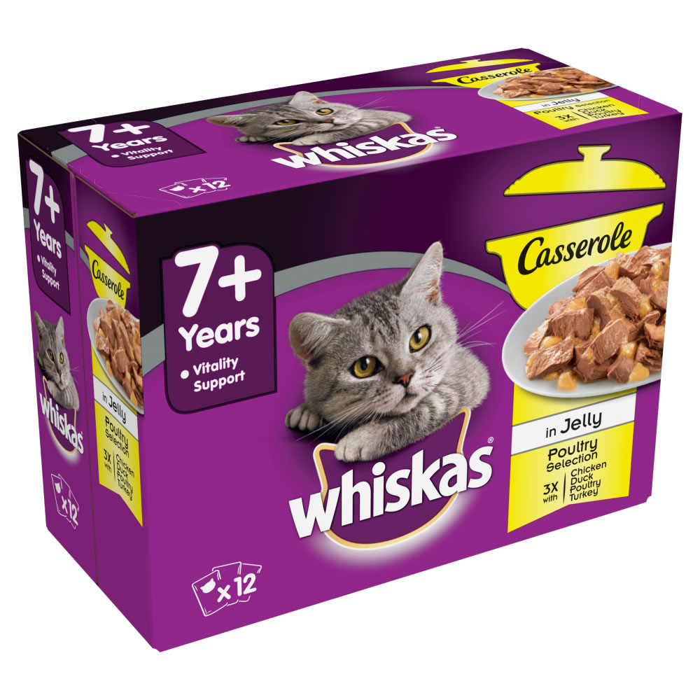 Whiskas 7+ Casserole Poultry Selection in Jelly Cat Food 12 x 85g Image 2