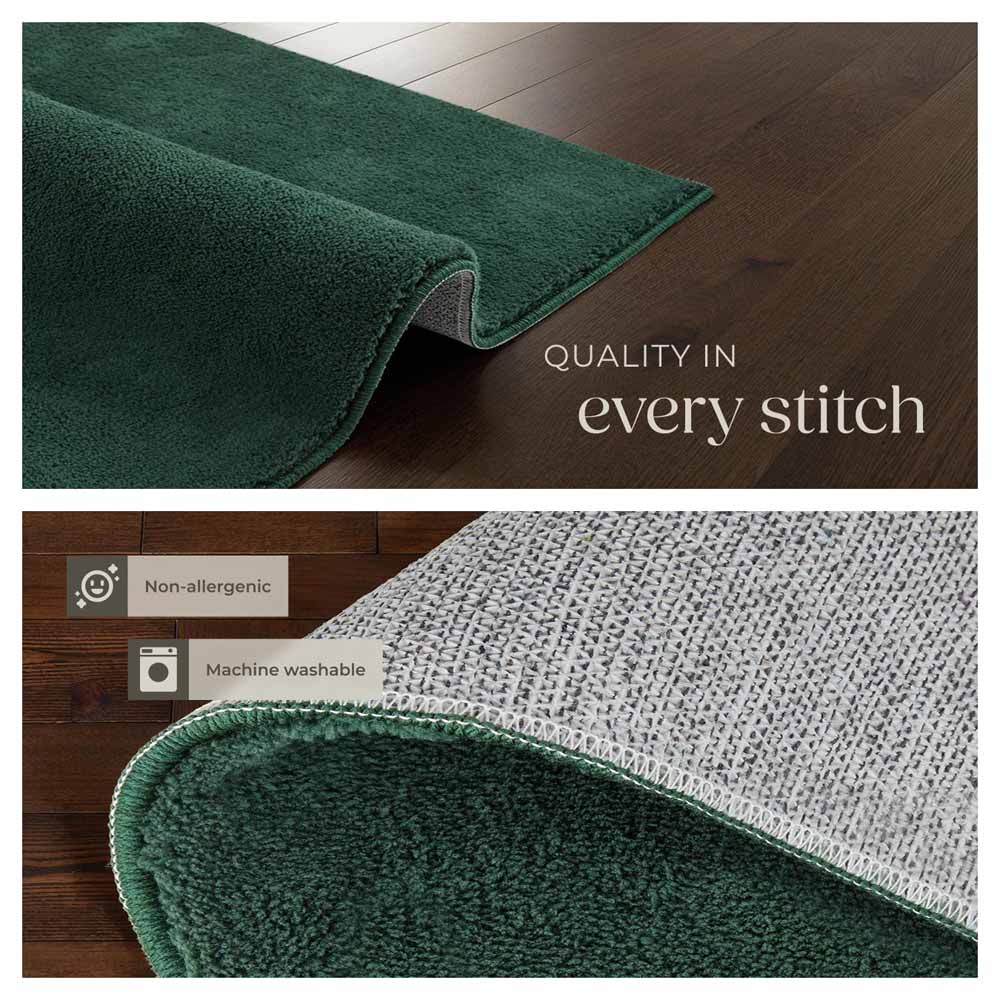 tectake Zonelle Green Short Pile Ultra Soft Rug 170 x 120cm Image 5