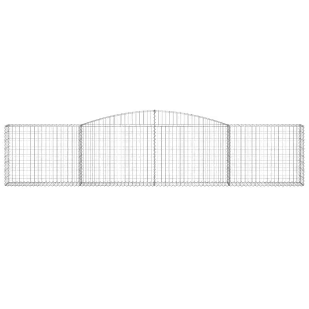 vidaXL Silver Galvanised Iron Arched Gabion Basket 400 x 30 x 80/100cm 10 Pack Image 4