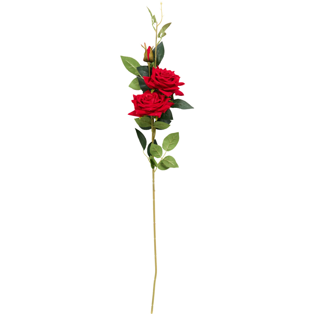 3 Head Red Rose Spray Image 1