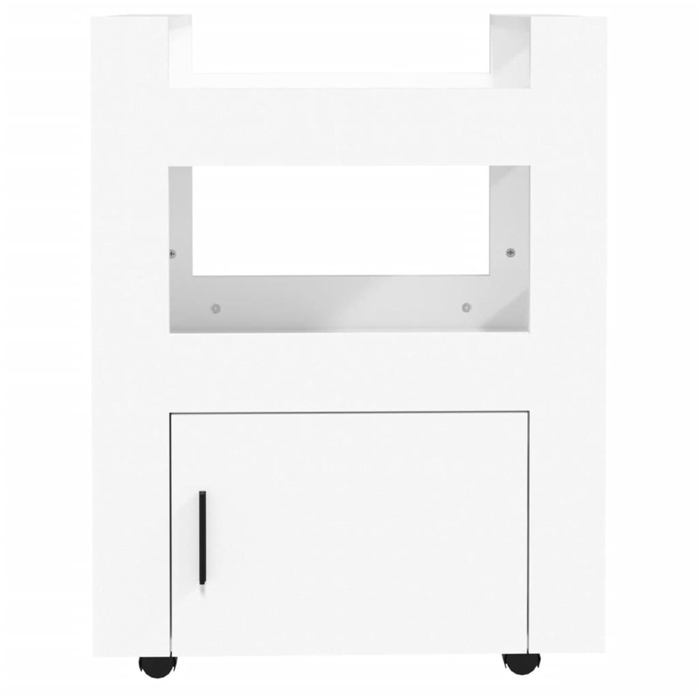 vidaXL Single Door 2 Shelf White Kitchen Trolley Image 5