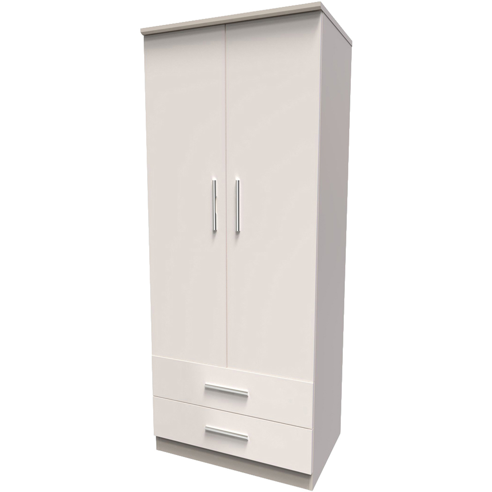 Crowndale Knightsbridge 2 Door 2 Drawer Kashmir Gloss Wardrobe Ready Assembled Image 3
