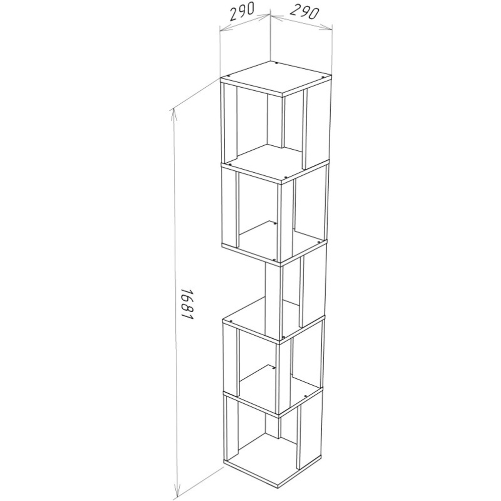 Shefa Line Element-5 6 Shelf Graphite Shelving Unit Image 7