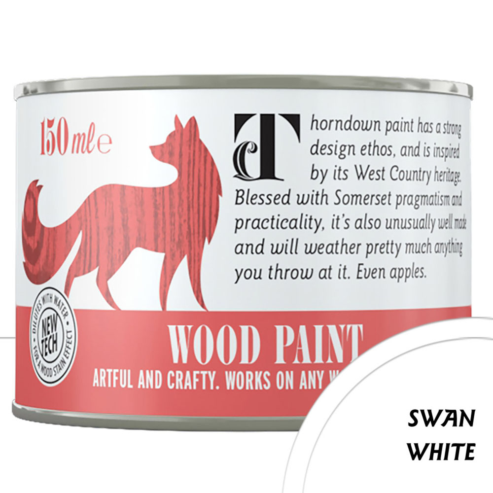 Thorndown Swan White Satin Wood Paint 150ml Image 3