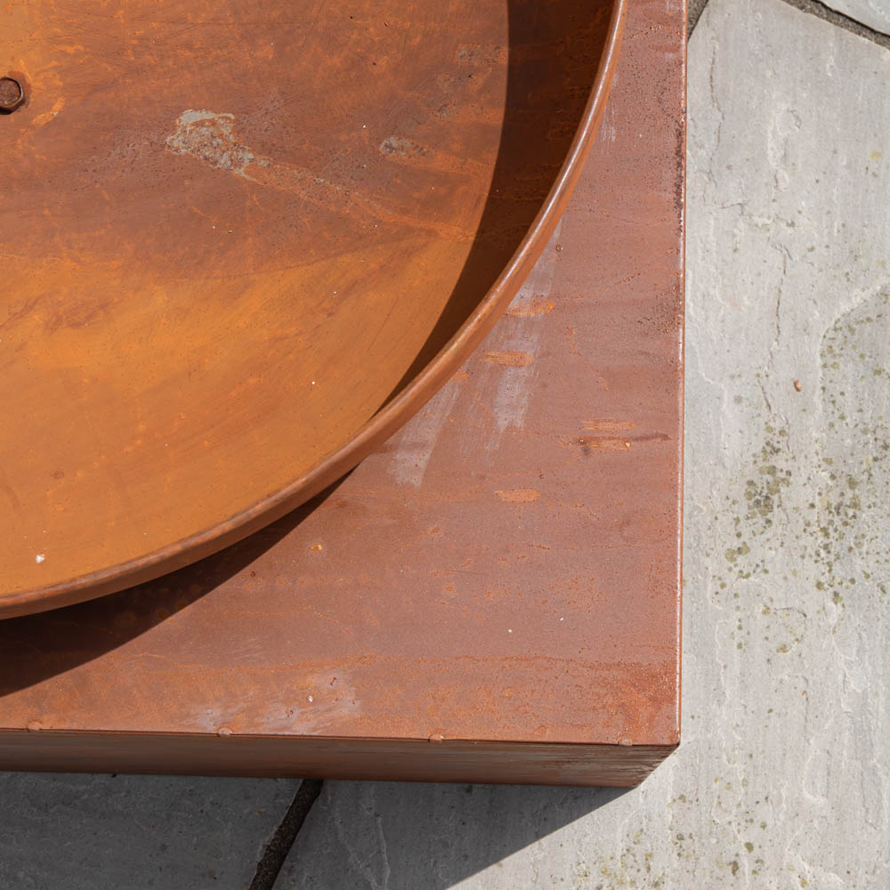 Havana Tierra Outdoor Steel Fire Bowl and Log Store 37cm Image 6