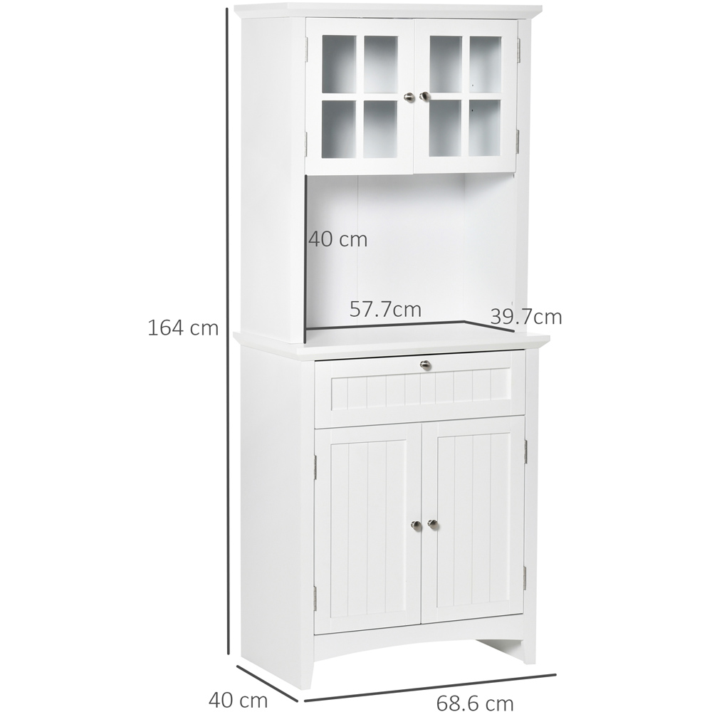 Portland 4 Door 2 Drawer White Kitchen Storage Cabinet Image 8