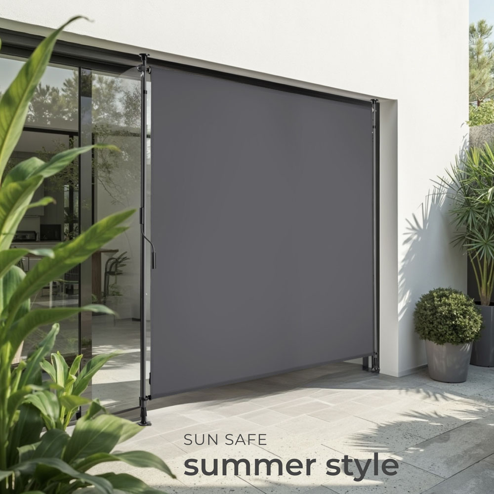 tectake Taija Dark Grey Retractable Awning with Hand Crank 3.1 x 1.58m Image 7