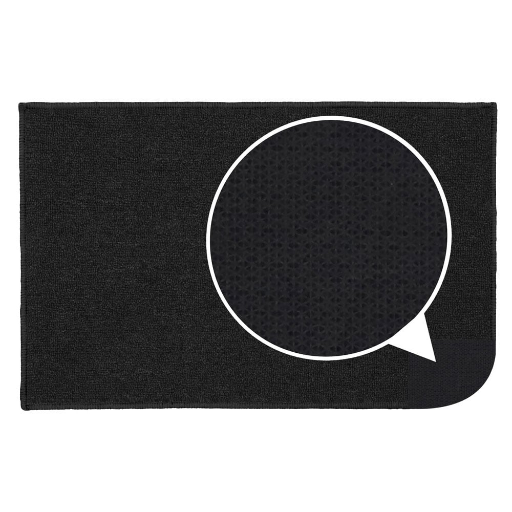 JVL Eden Black Indoor Machine Washable Doormat 50 x 80cm Image 7