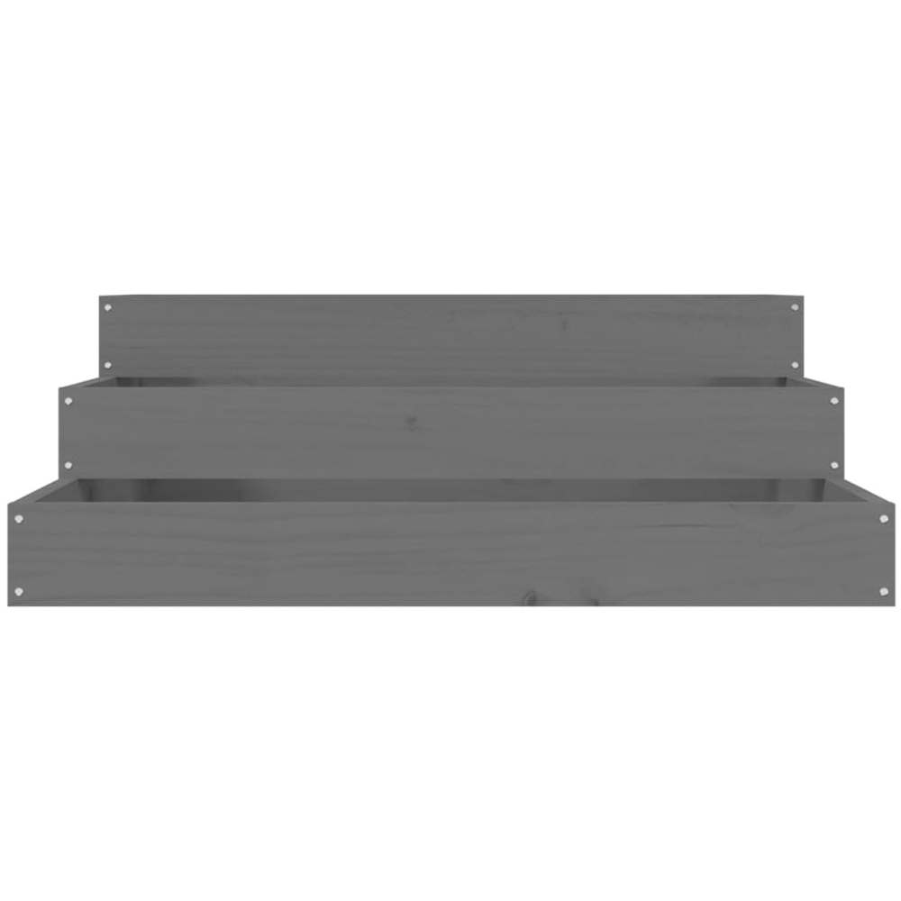 vidaXL Grey Solid Pine Wood Stair-Step Design Garden Planter 27 x 78 x 78cm Image 3