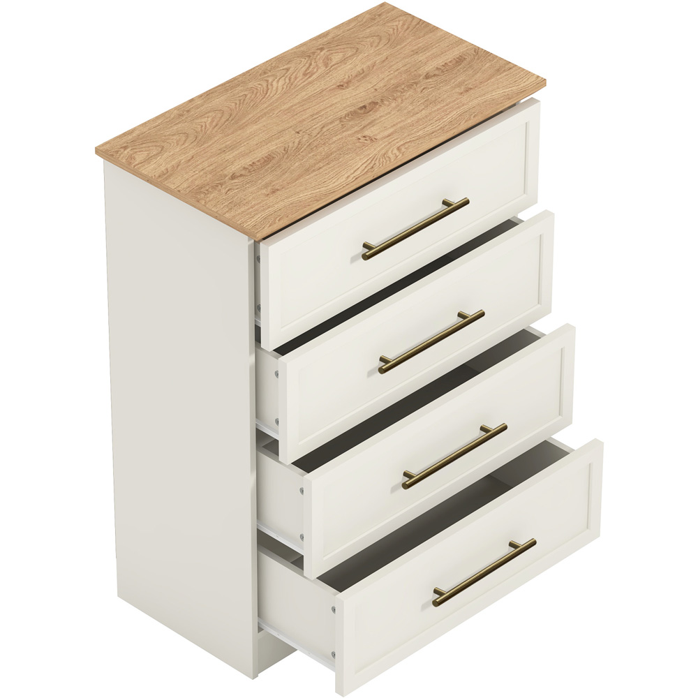 GFW Lyngford 4 Drawer Ivory Chest of Drawers Image 5