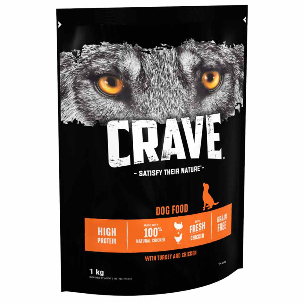 Crave Natural Complete Dry Dog Food Turkey and Chicken 1kg Image 2