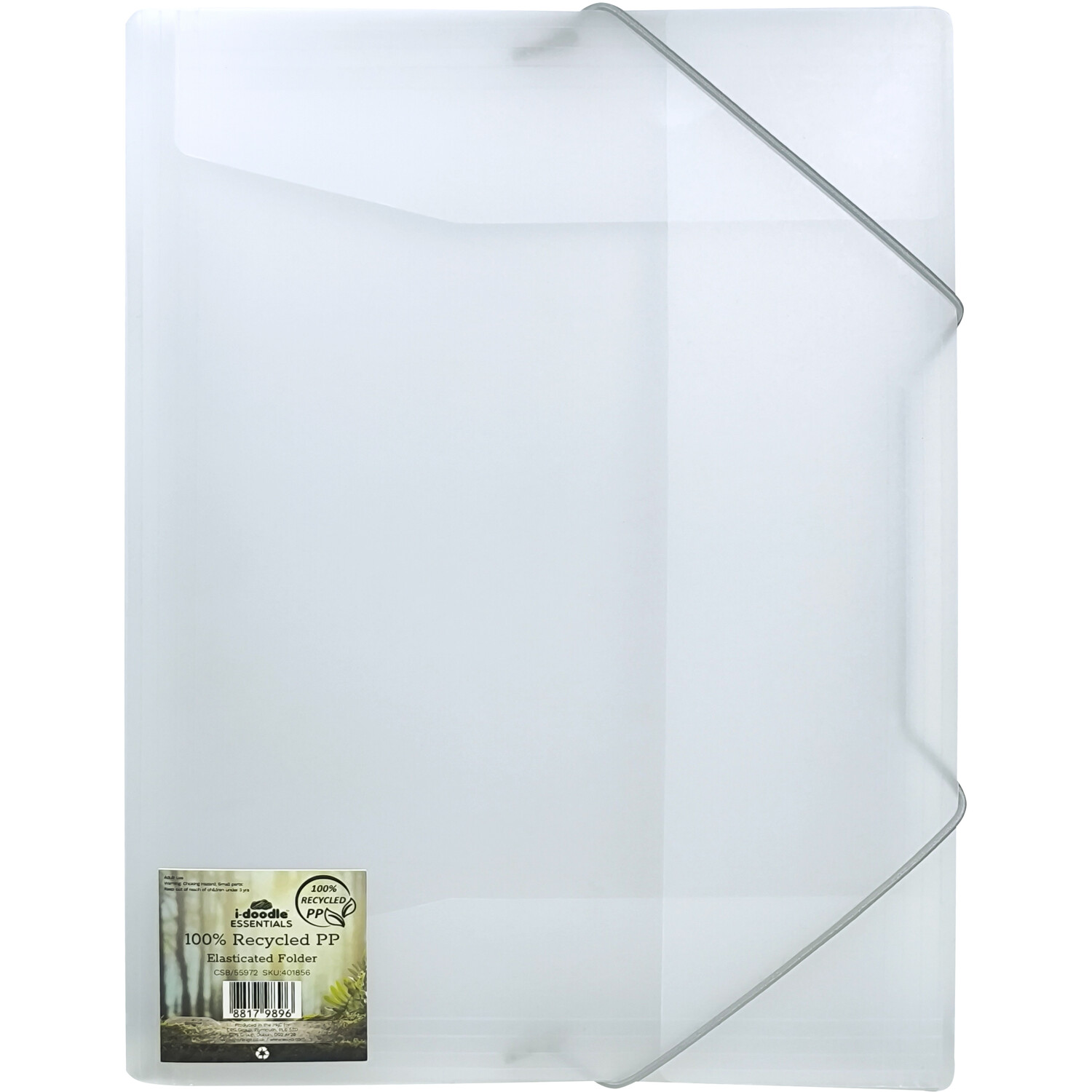 Recycled PP Elasticated Folder - White Image 1