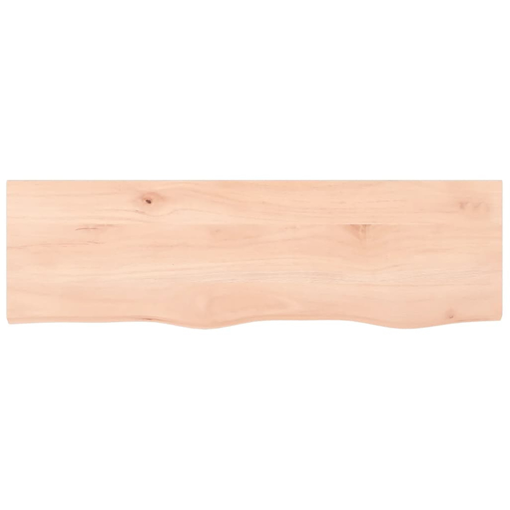 vidaXL 100cm Natural Untreated Solid Oak Wood Floating Wall Shelf Image 3