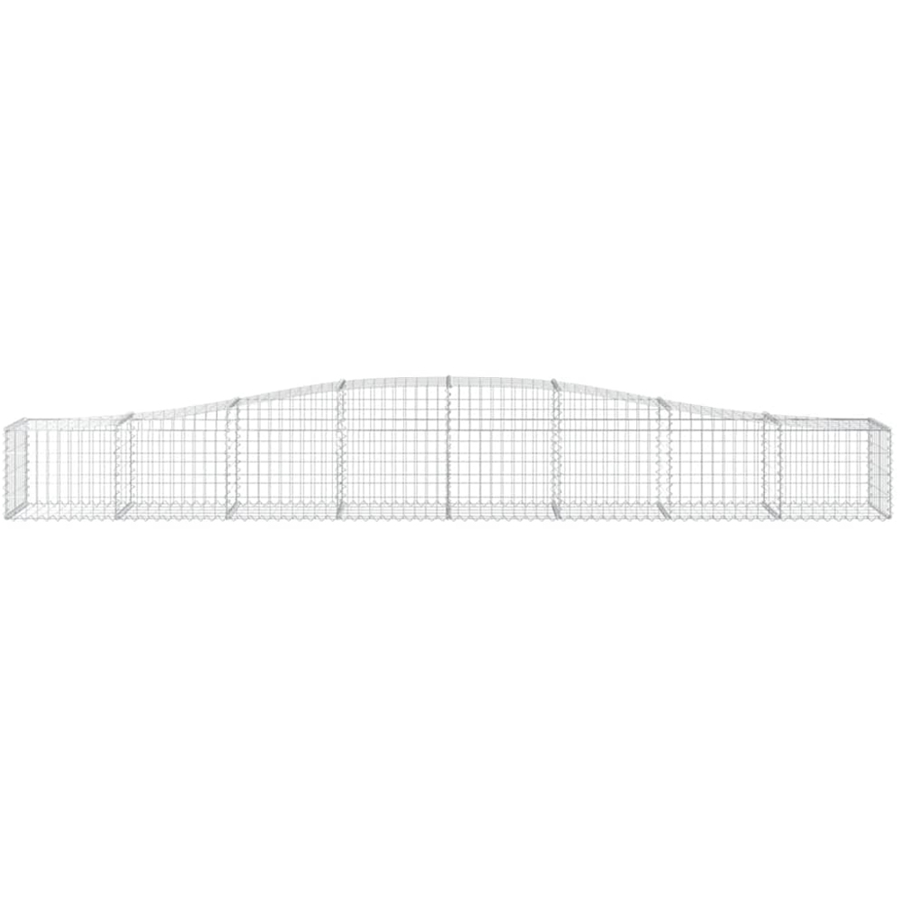 vidaXL Silver Galvanised Iron Arched Gabion Basket 400 x 50 x 40/60cm 3 Pack Image 2