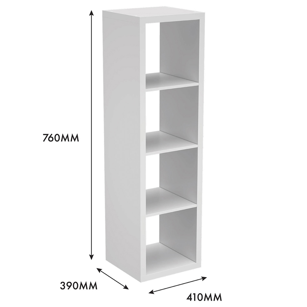 Clever Cube 4 Shelf White Rectangle Storage Unit Image 6