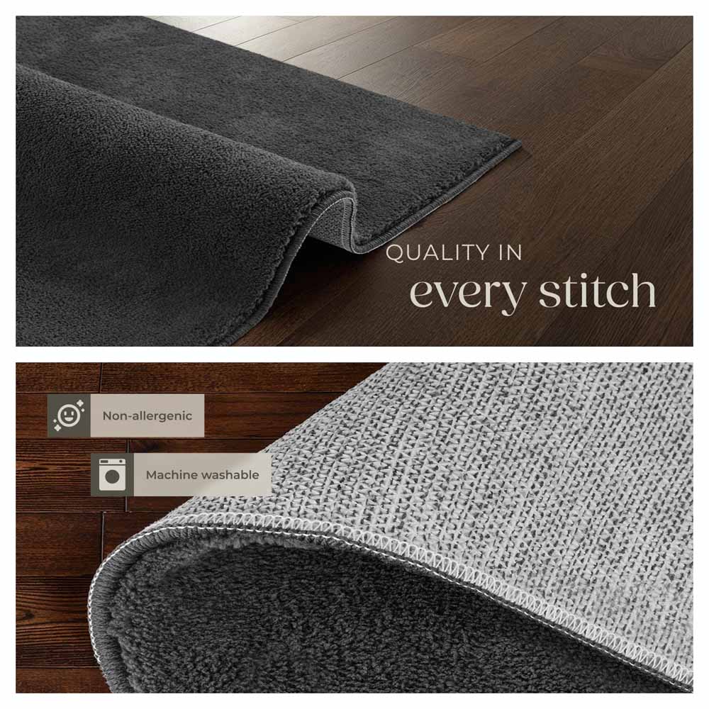 tectake Zonelle Anthracite Short Pile Ultra Soft Rug 230 x 160cm Image 5