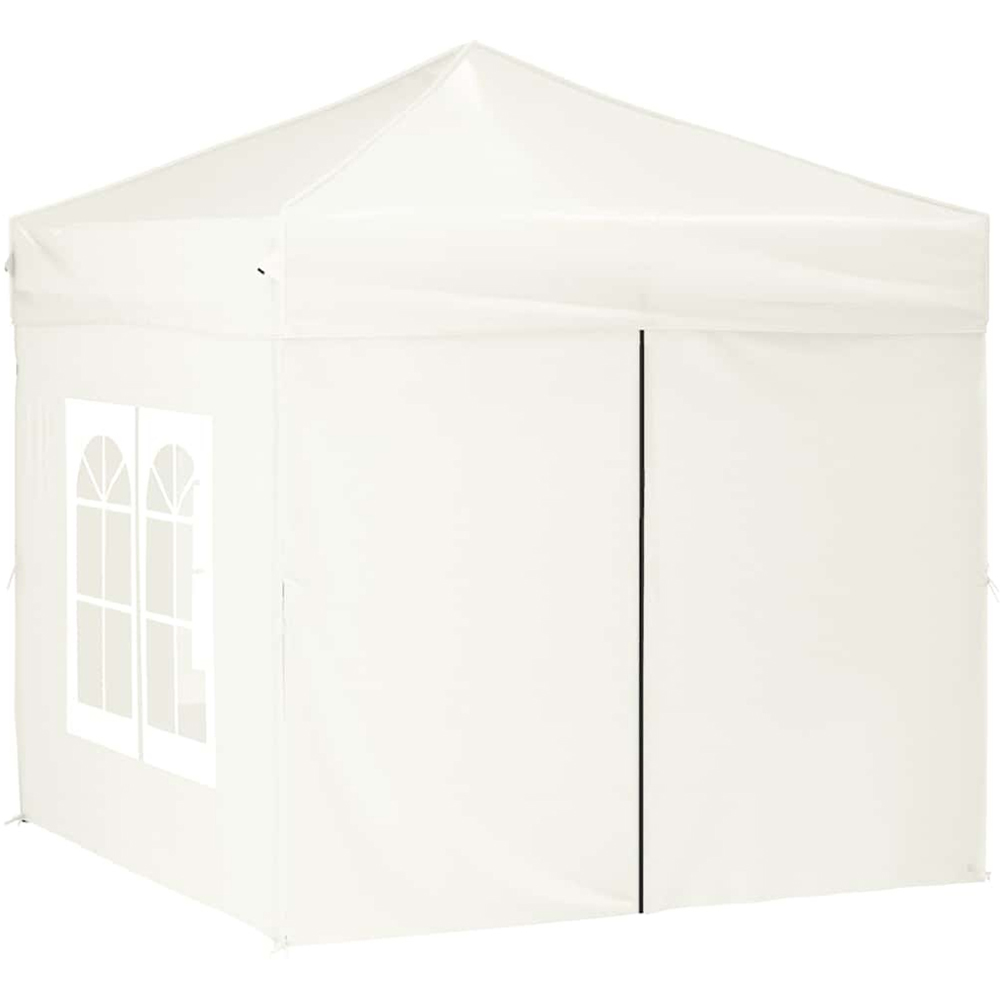 vidaXL 2 x 2m Cream Foldable Party Tent with Sidewalls Image 3