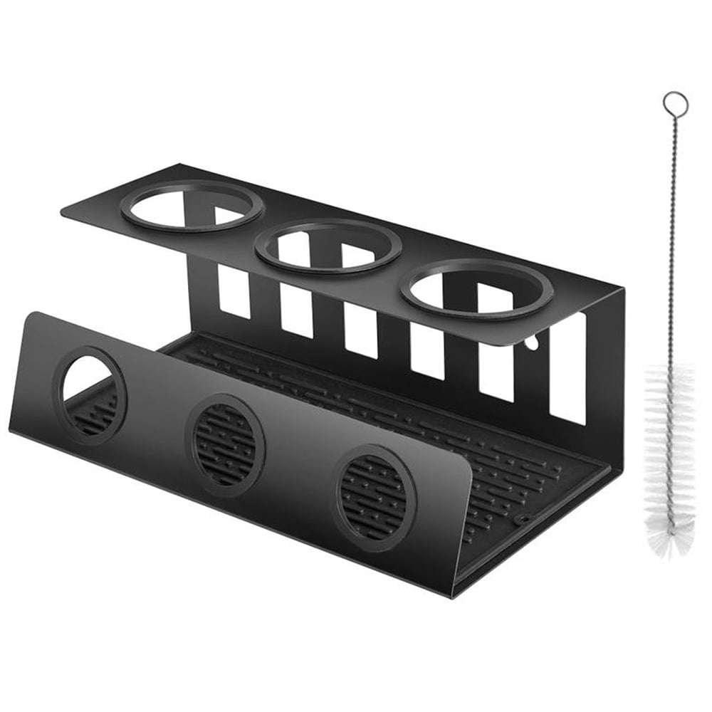 Tectake Triso Black Bottle Holder with Cleaning Brush Image 1