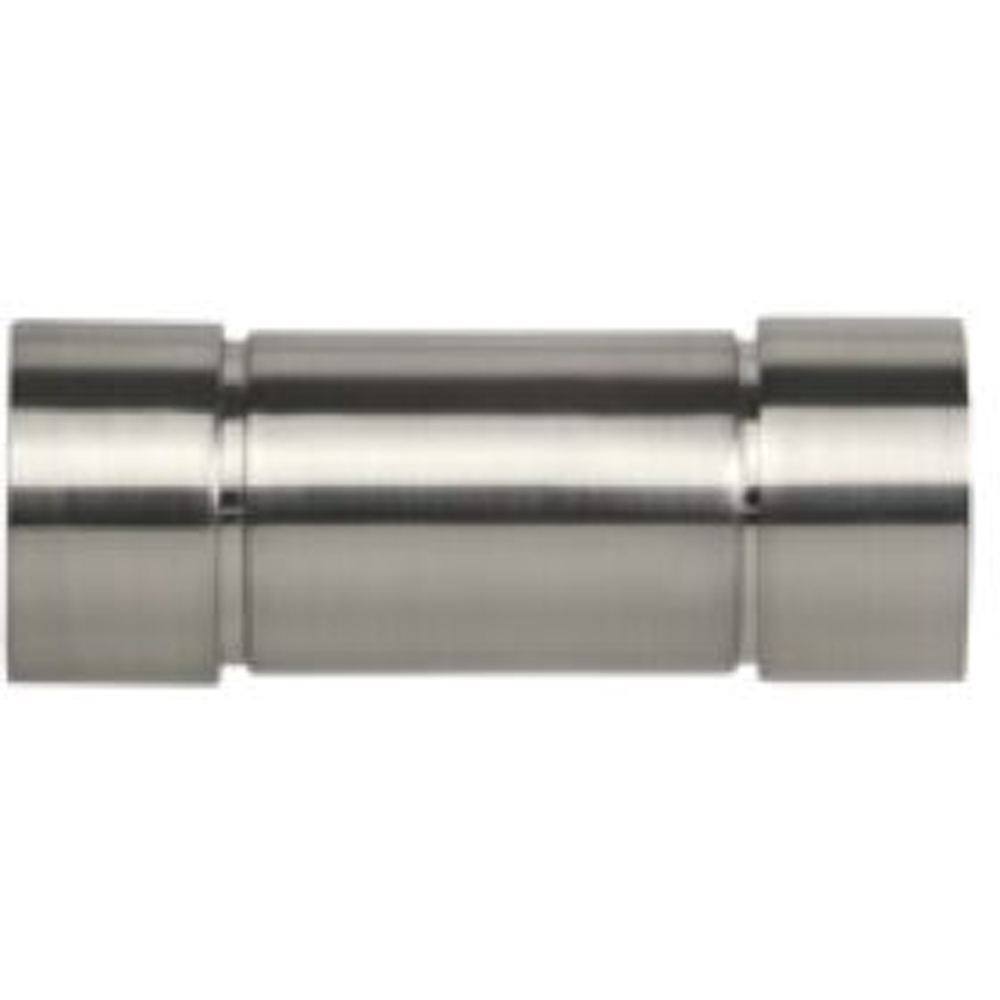 New Edge Blinds 250cm Fixed Length Satin Silver Eyelet Metal Curtain Pole Set with Aspect Finial Image 2