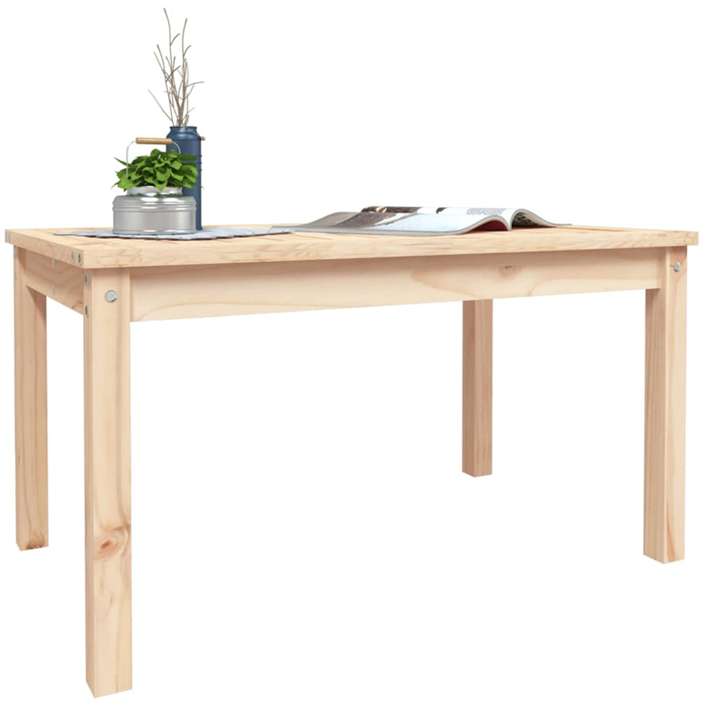 vidaXL Natural Solid Pine Wood Slatted Garden Table 82.5 x 50.5cm Image 5
