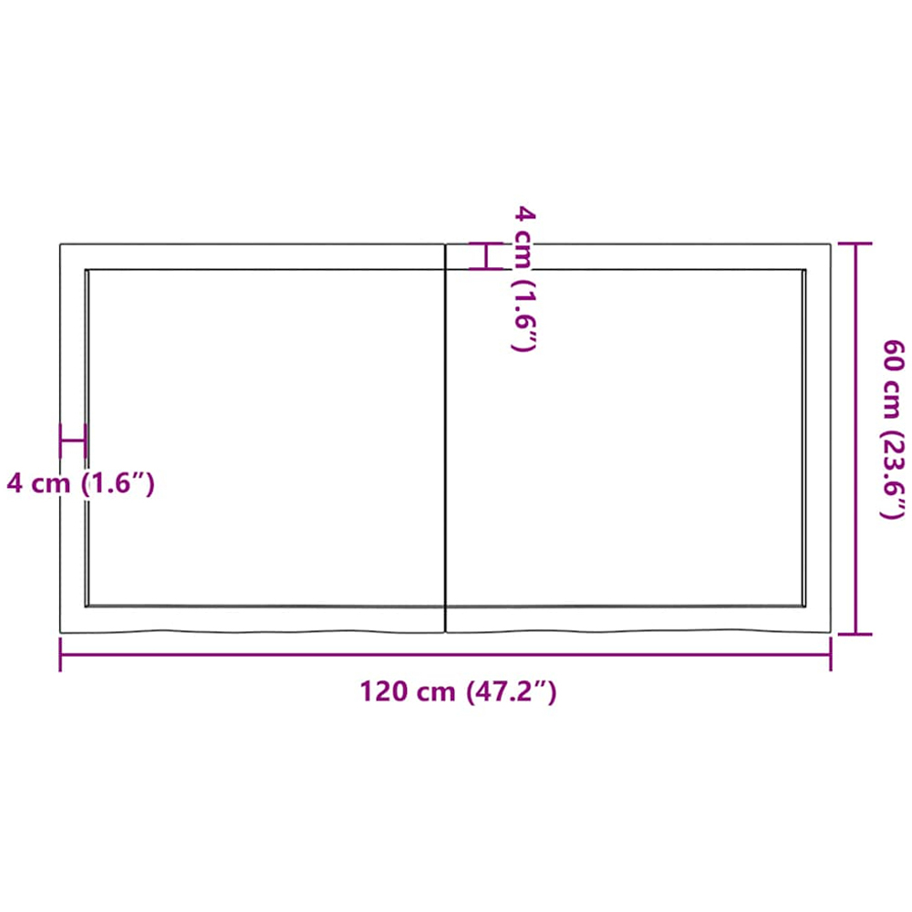 vidaXL 120cm Dark Brown Treated Solid Oak Wood Floating Wall Shelf Image 9