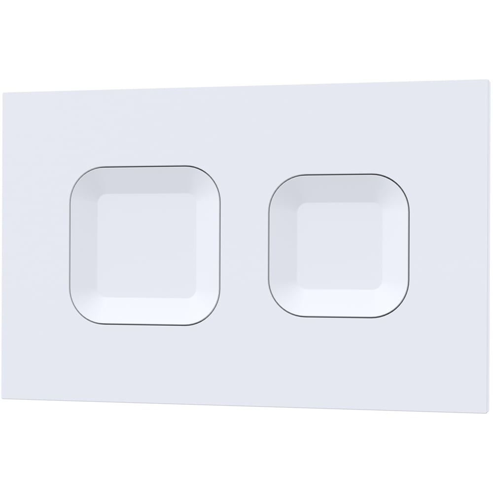 nuie Matt White Square Dual Flush Push Button Image 1