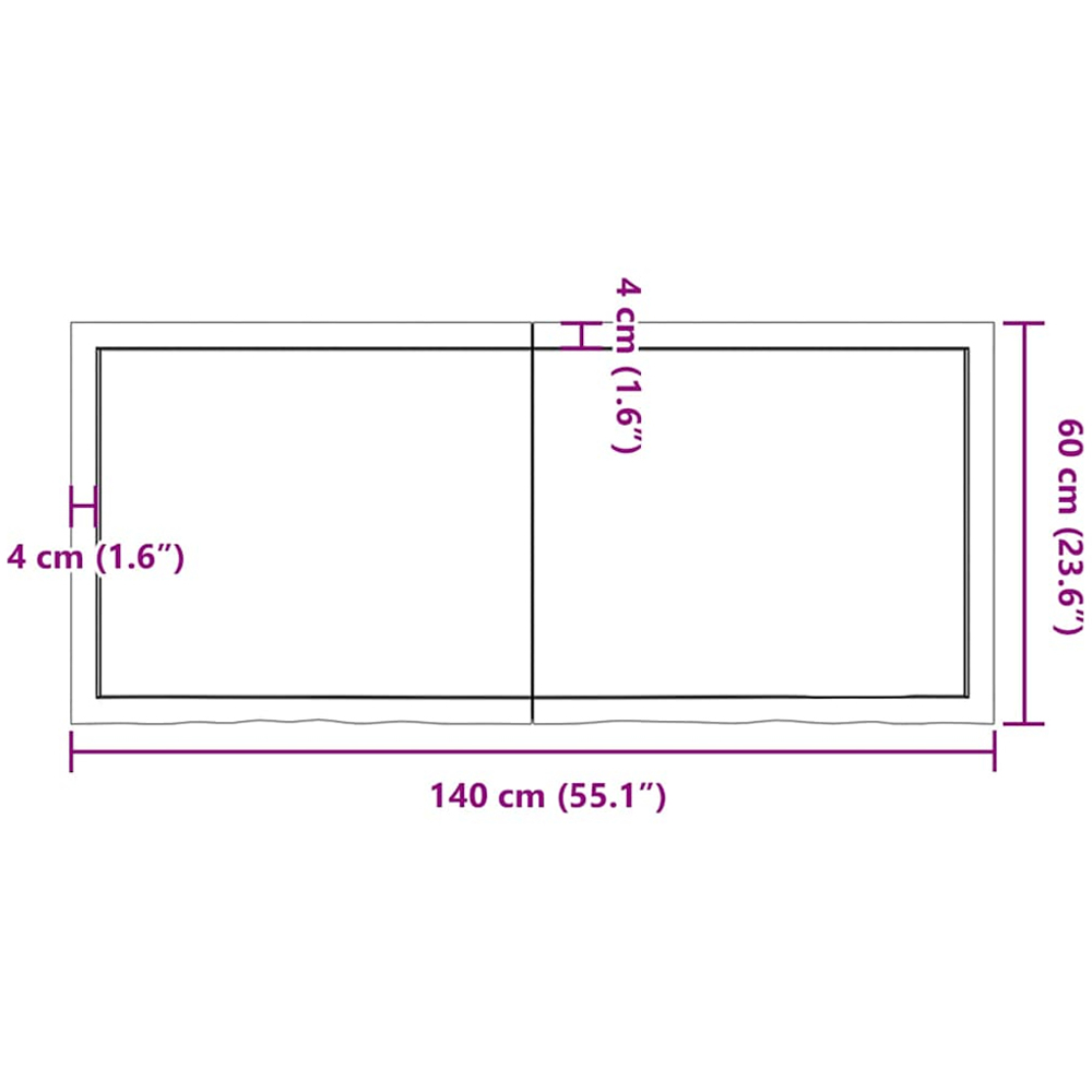 vidaXL 60 x 140cm Light Brown Oak Wood Wall Shelf Image 9