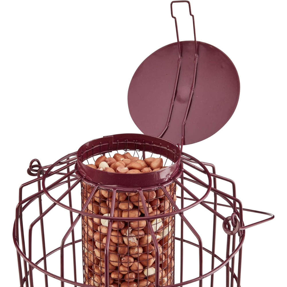 Happy Beaks Powder Coated Mesh Hanging Bird Nut Feeder with Squirrel Guard Image 5