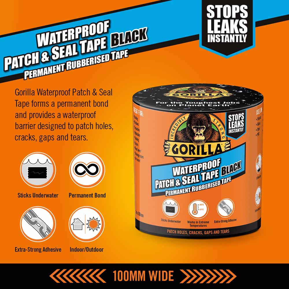 Gorilla Tape Waterproof Patch and Seal 100mm x 3m Image 3