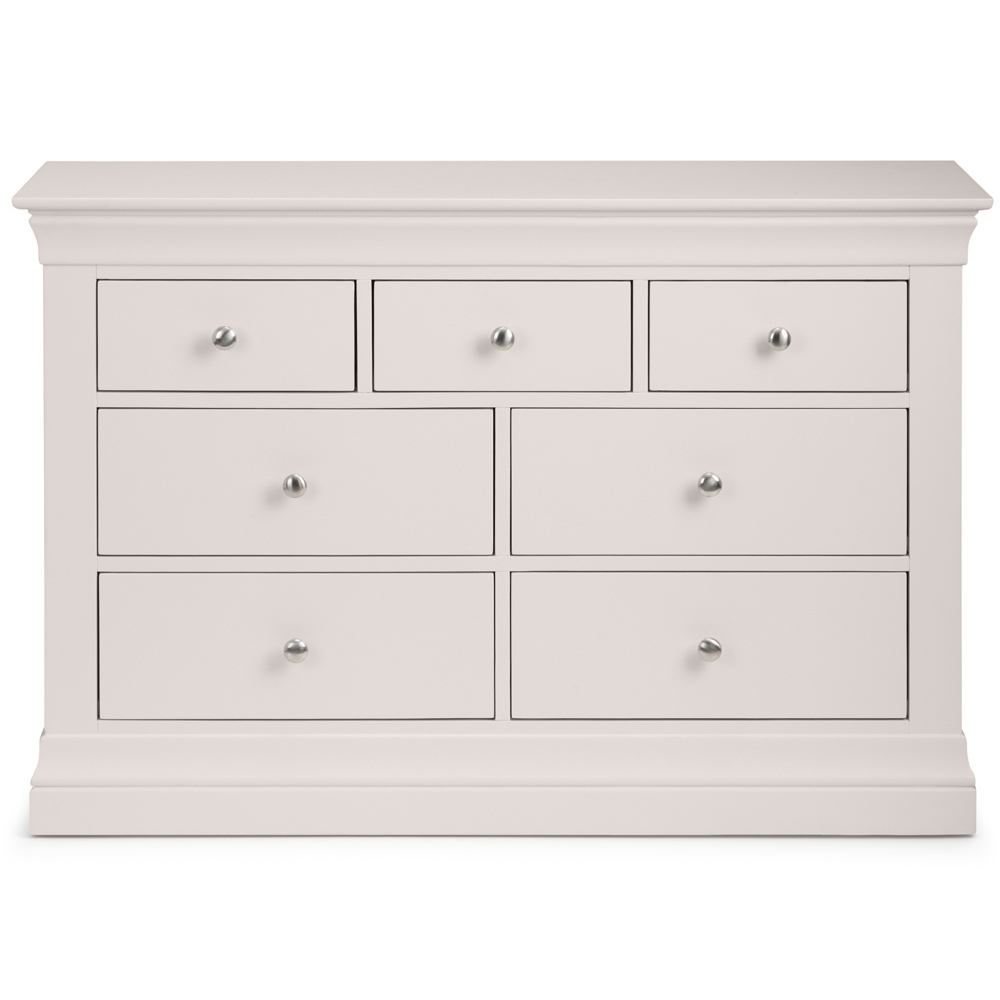 Julian Bowen Clermont 7 Drawer Light Grey Chest of Drawers Image 3