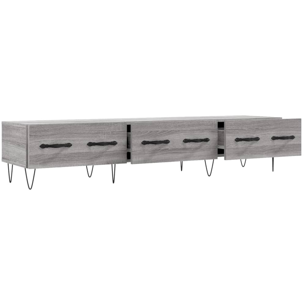 vidaXL 3 Drawer Grey Sonoma TV Cabinet Image 4
