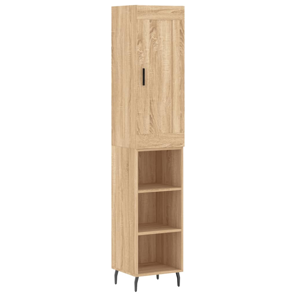vidaXL Single Door 3 Shelf Sonoma Oak Highboard Image 2