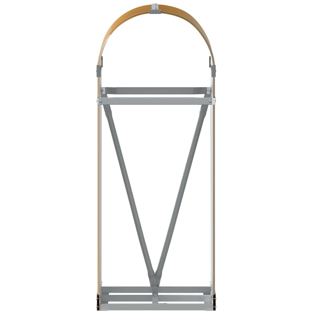 vidaXL Brown Galvanised Steel Firewood Log Holder 100 x 40 x 45cm Image 3